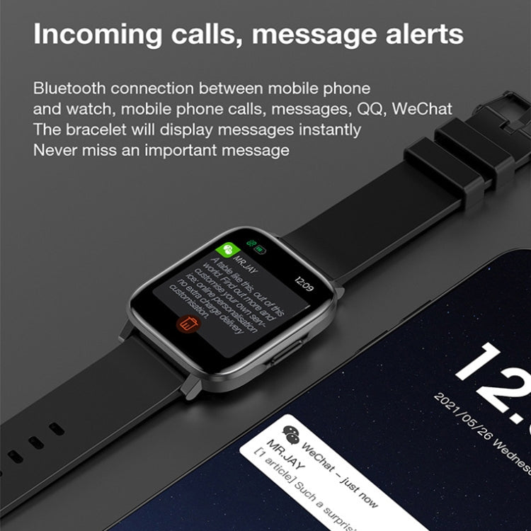 Montre connectée LOANIY F60 avec détection de température corporelle (1,7 pouce), bleu, noir, rouge, gris